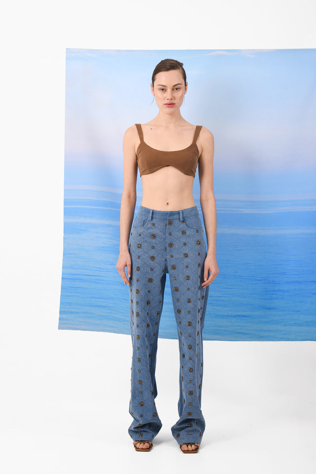 AMBER JEANS ALLOVER BEADED
