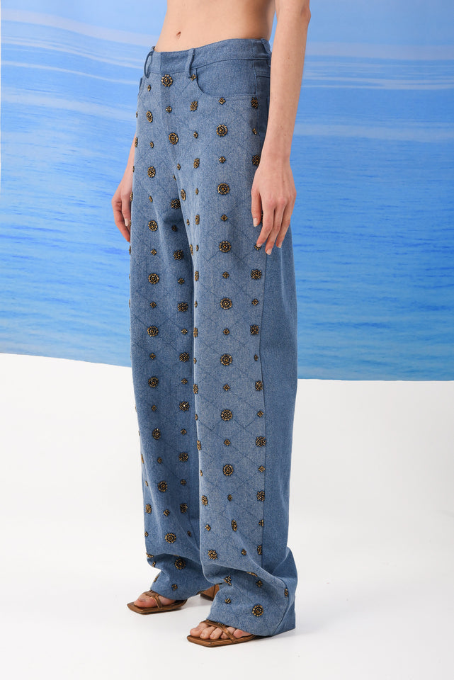 AMBER JEANS ALLOVER BEADED