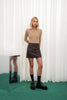 PURPOSE FAUX LEATHER MINI SKIRT |BROWN