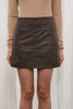PURPOSE FAUX LEATHER MINI SKIRT |BROWN