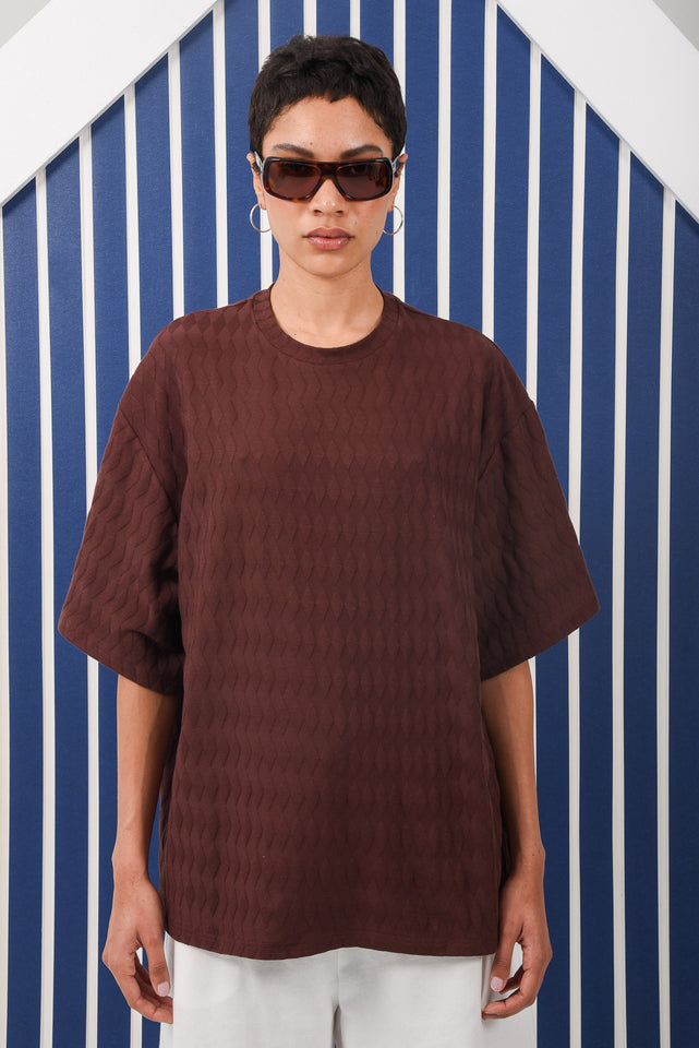 SANDY OVERSIZED T-SHIRT |BROWN