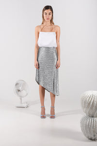 PUSSYCAT DOLLS MIDI SKIRT |SILVER