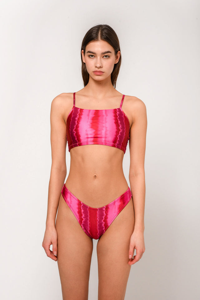 NICOLE PRINTED BIKINI FUCSHIA TIE DYE