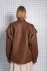 THRIVE FAUX LEATHER JACKET BROWN