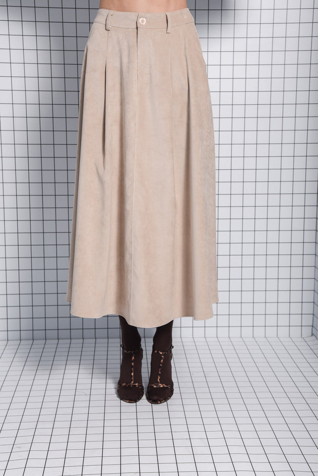 PLAN MIDI SKIRT |BEIGE