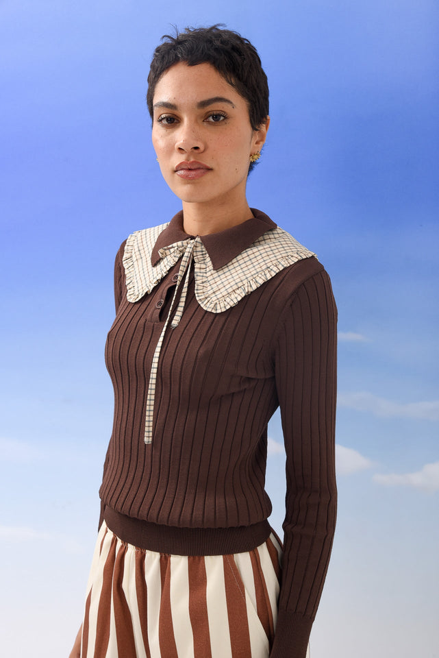 STARFRUIT POLO BROWN