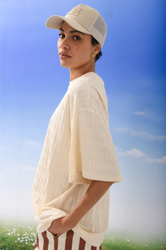 SANDY OVERSIZED T-SHIRT |VANILLA