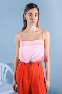 SAMANTHA SATIN TOP | PINK