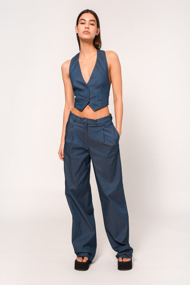 MEGHAN MONOCHROME VEST DENIM