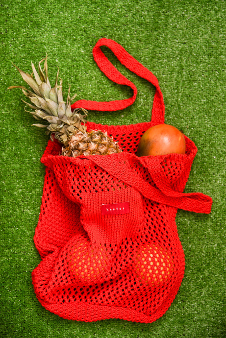 ETTU KNITTED TOTE BAG RED