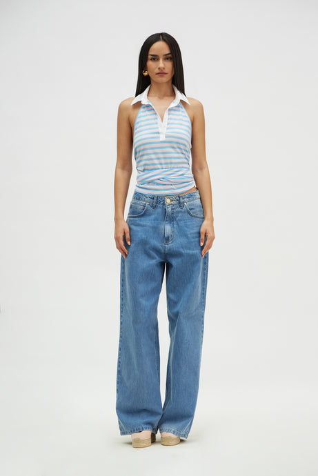 ST. BARTH TOP BLUE STRIPES