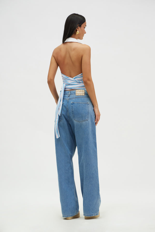 ST. BARTH TOP BLUE STRIPES