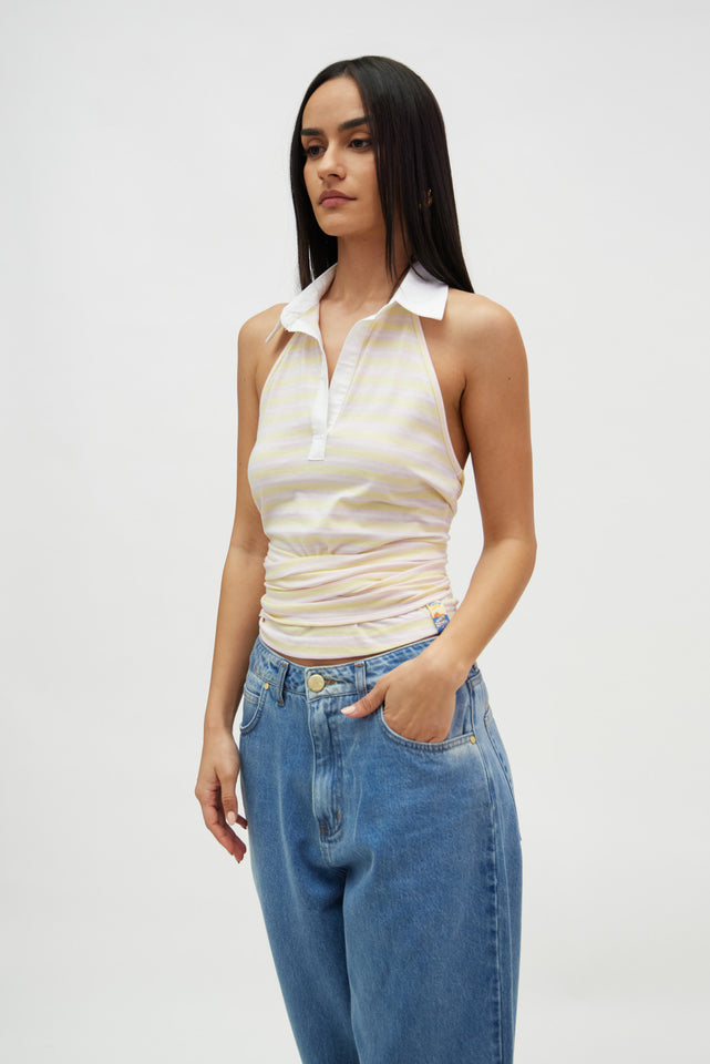 ST. BARTH TOP YELLOW STRIPES