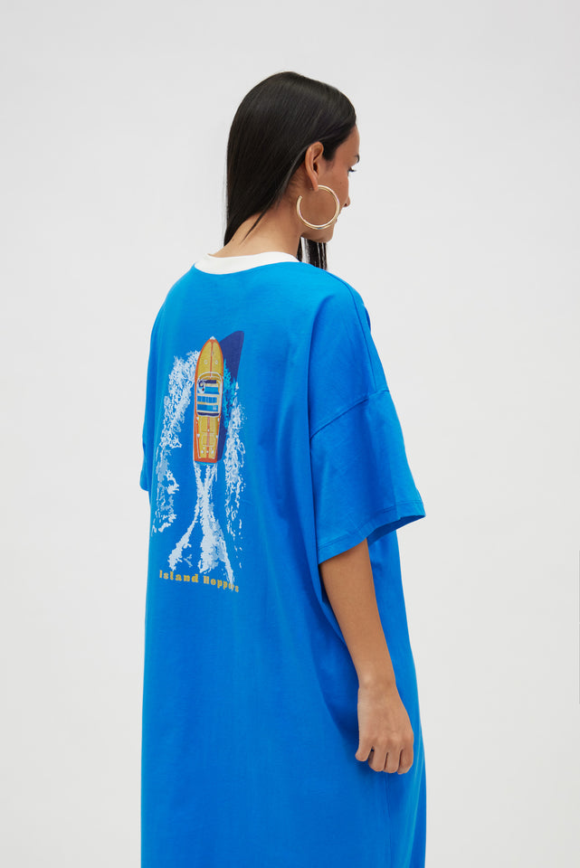 BRONX DRESS CAPRI BLUE