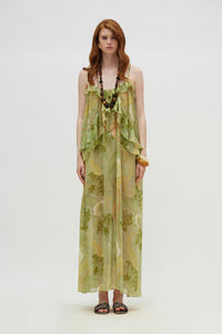 ROSE DRESS GOLD GREEN