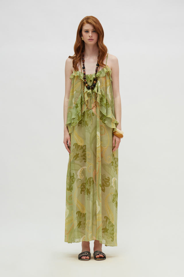 ROSE DRESS GOLD GREEN