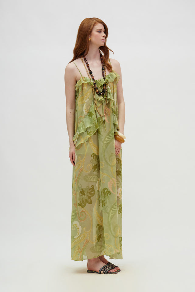 ROSE DRESS GOLD GREEN