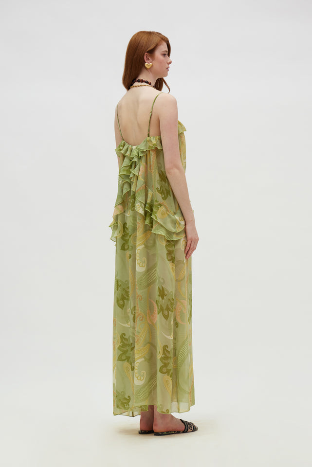 ROSE DRESS GOLD GREEN