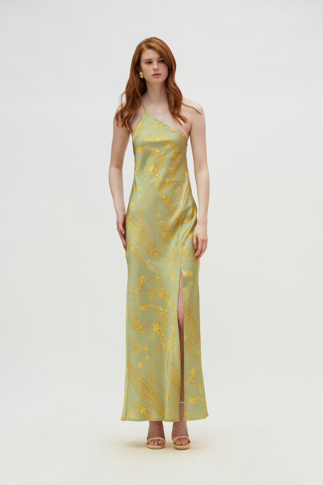MUSA DRESS GOLD GREEN