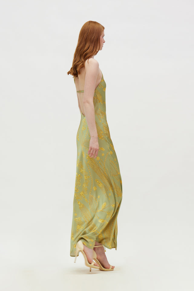 MUSA DRESS GOLD GREEN