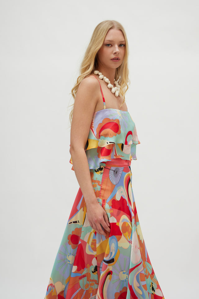 DALIA SKIRT WATERMELON RED