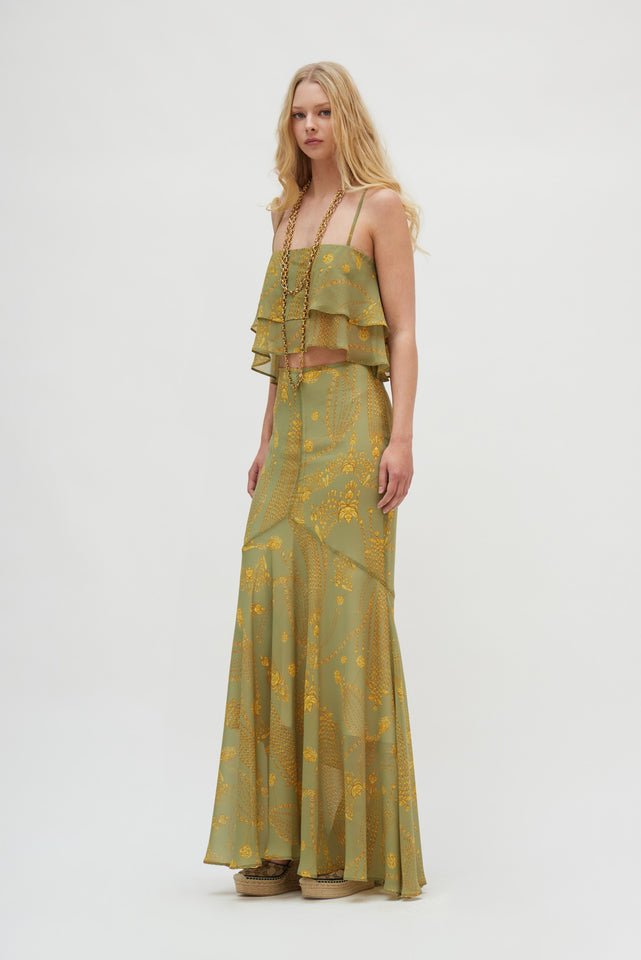ARIEL SKIRT GOLD GREEN
