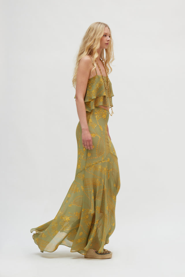 ARIEL SKIRT GOLD GREEN