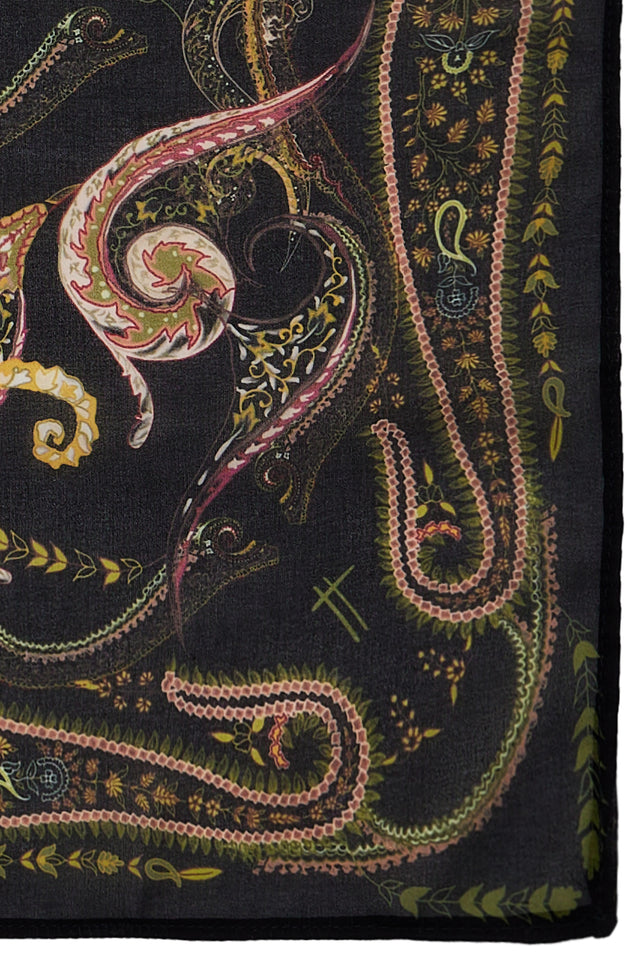 LEMONCHELLO SCARF PAISLEY GOLDEN FIELDS BLACK