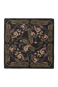 LEMONCHELLO SCARF PAISLEY GOLDEN FIELDS BLACK