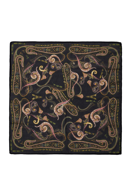 LEMONCHELLO SCARF PAISLEY GOLDEN FIELDS BLACK