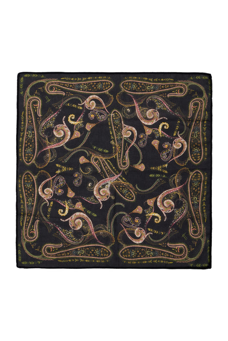 LEMONCHELLO SCARF PAISLEY GOLDEN FIELDS BLACK