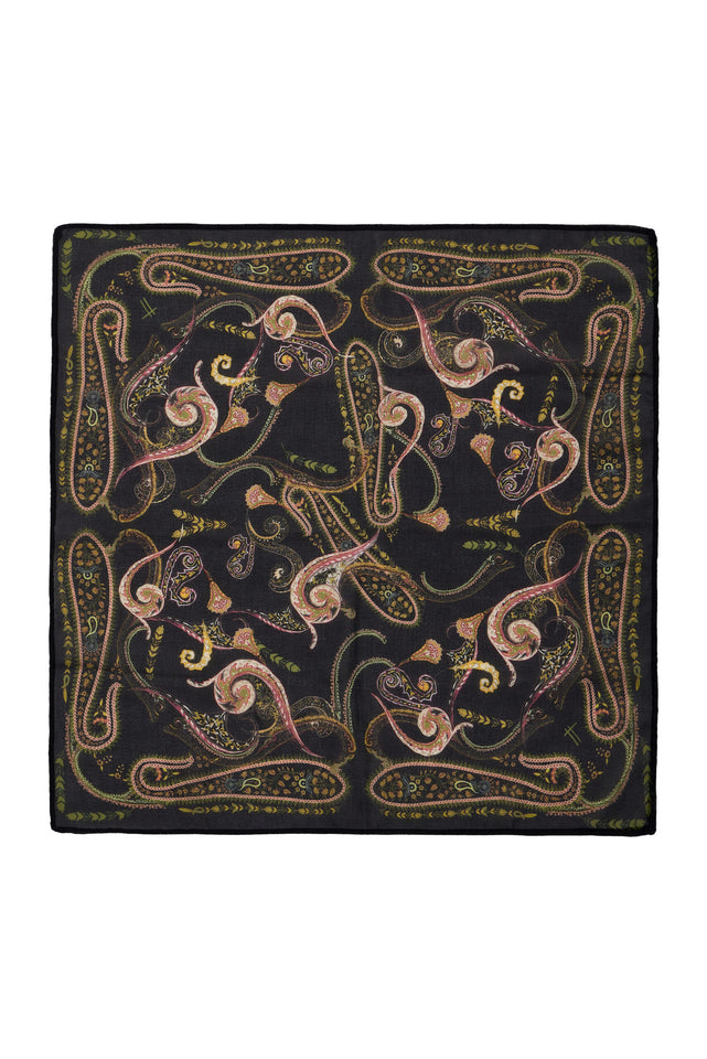 LEMONCHELLO SCARF PAISLEY GOLDEN FIELDS BLACK
