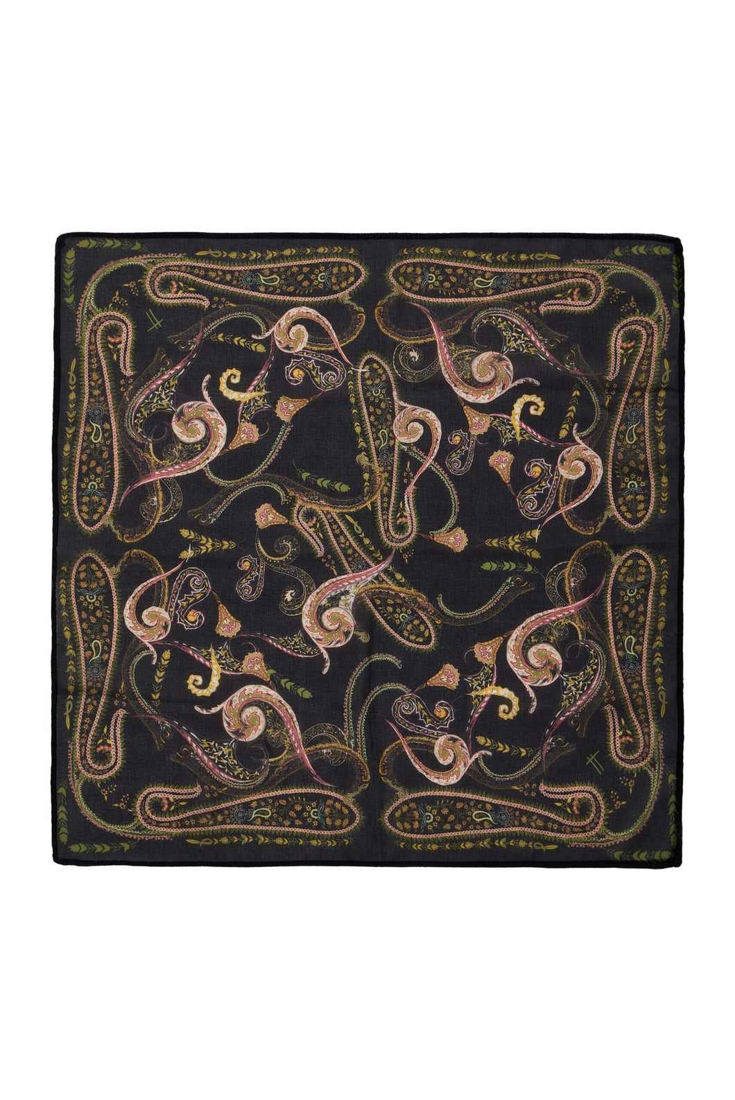 LEMONCHELLO SCARF PAISLEY GOLDEN FIELDS BLACK