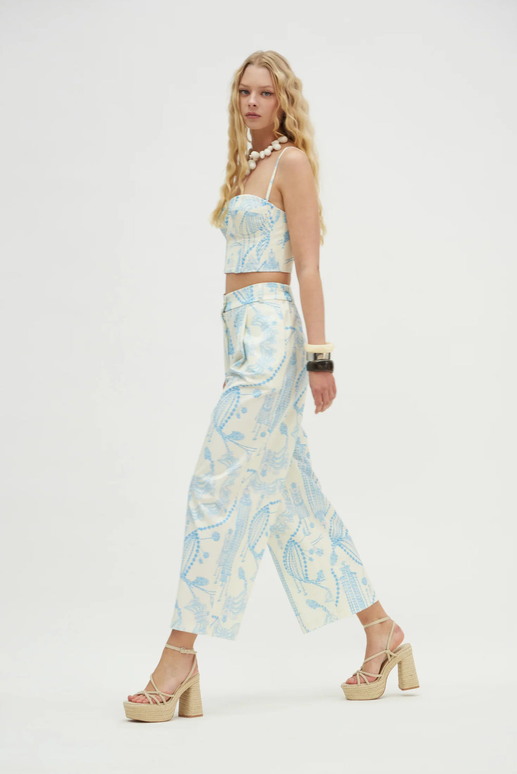 AVA PANTS WHITE BLUE