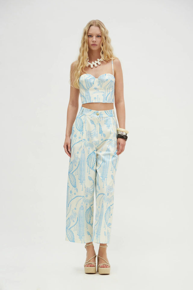 AVA PANTS WHITE BLUE