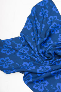 HIBISCUS SCARF LARGE BLUE