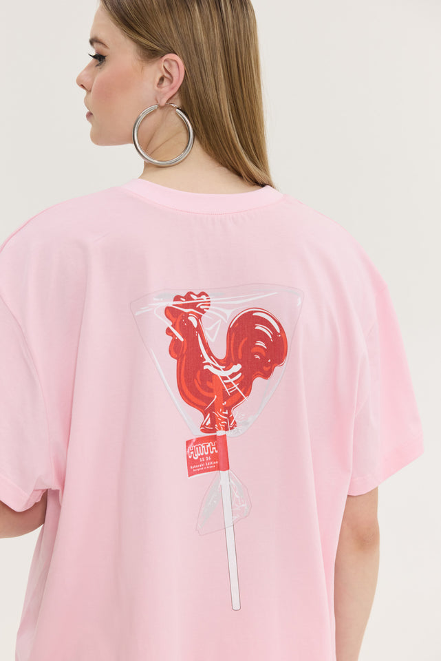 CHEETAH T-SHIRT PINK LOLLIPOP