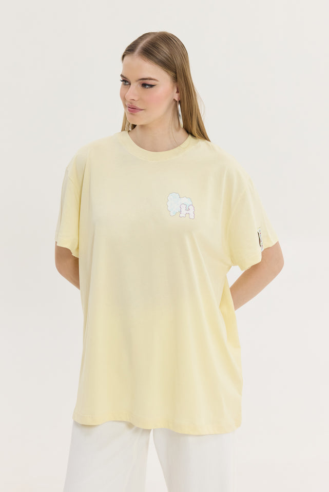 CHEETAH T-SHIRT YELLOW CLOUDS