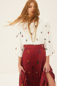 MOONFLOWER SKIRT BORDEAUX