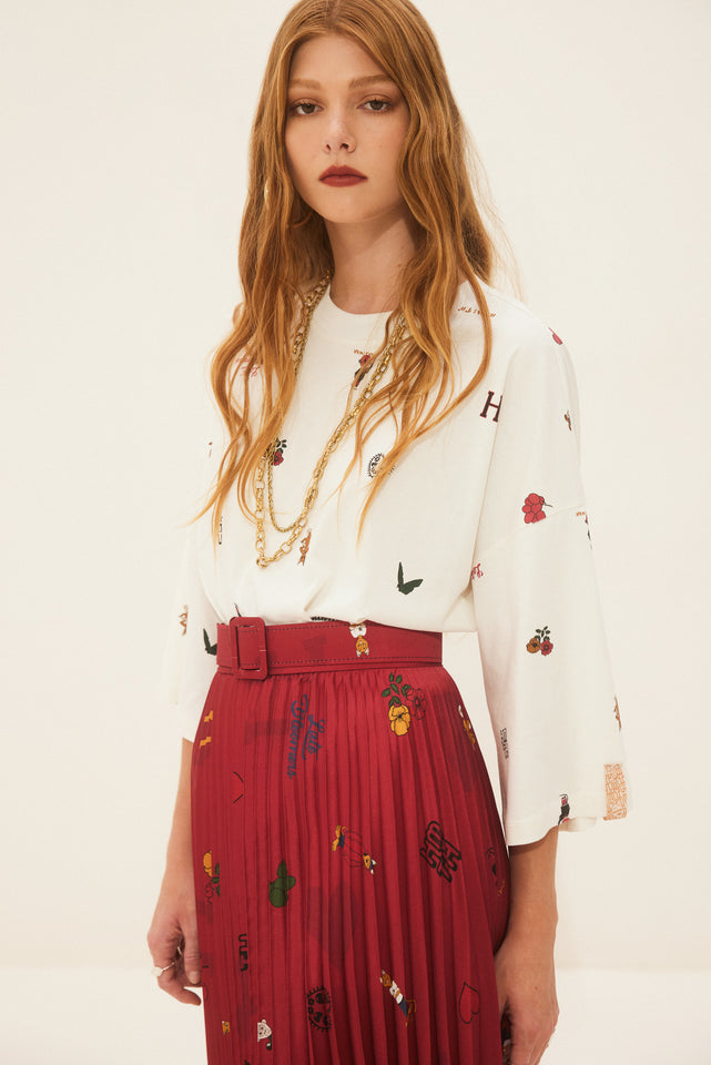 MOONFLOWER SKIRT BORDEAUX