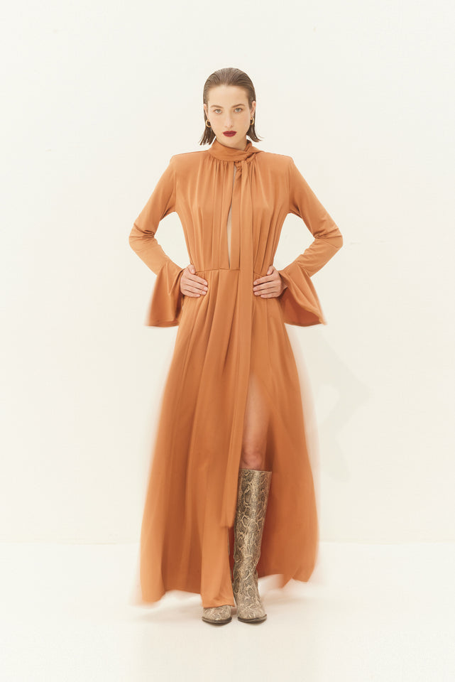 PEONY DRESS CARAMEL