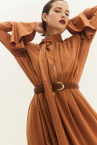 PEONY DRESS CARAMEL