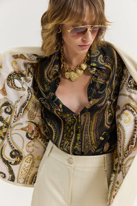HEATHER SHIRT GOLDEN FIELDS BLACK