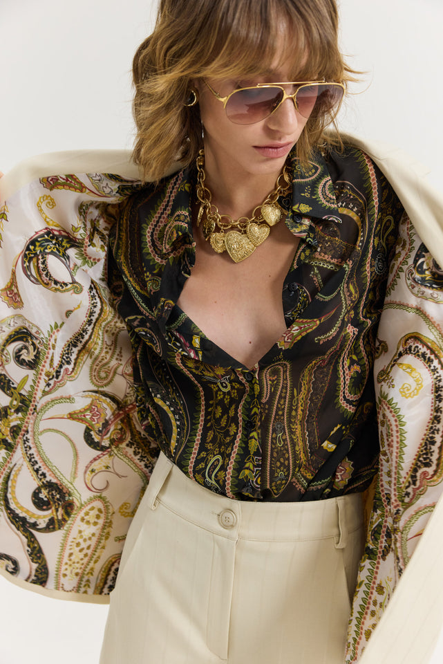HEATHER SHIRT GOLDEN FIELDS BLACK