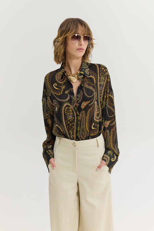HEATHER SHIRT GOLDEN FIELDS BLACK