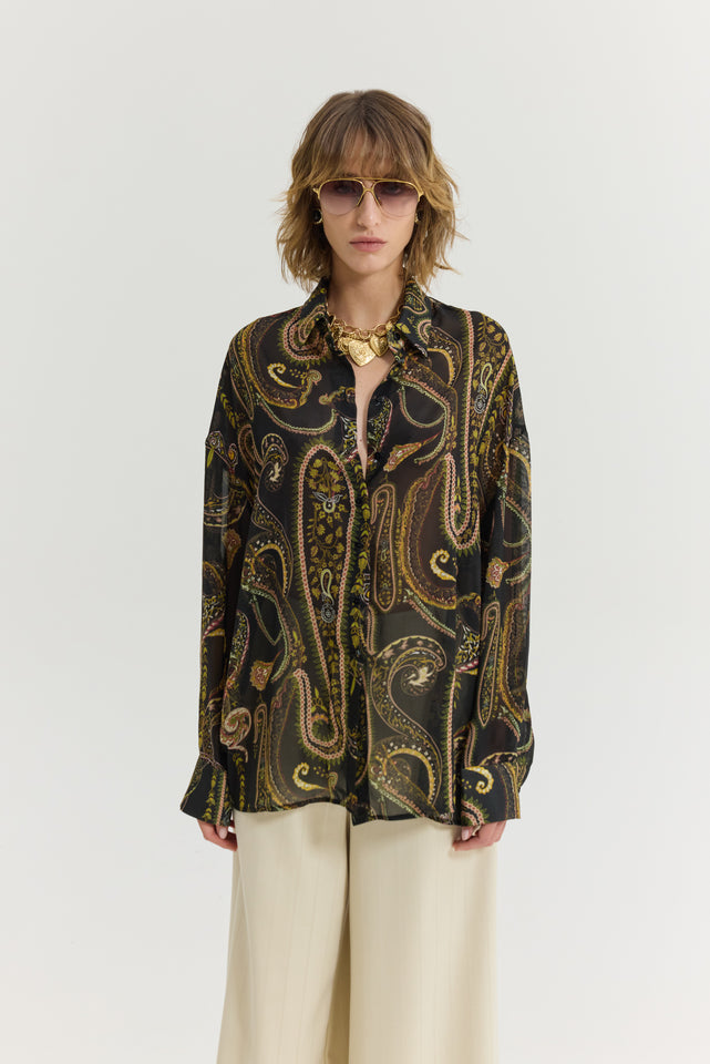 HEATHER SHIRT GOLDEN FIELDS BLACK