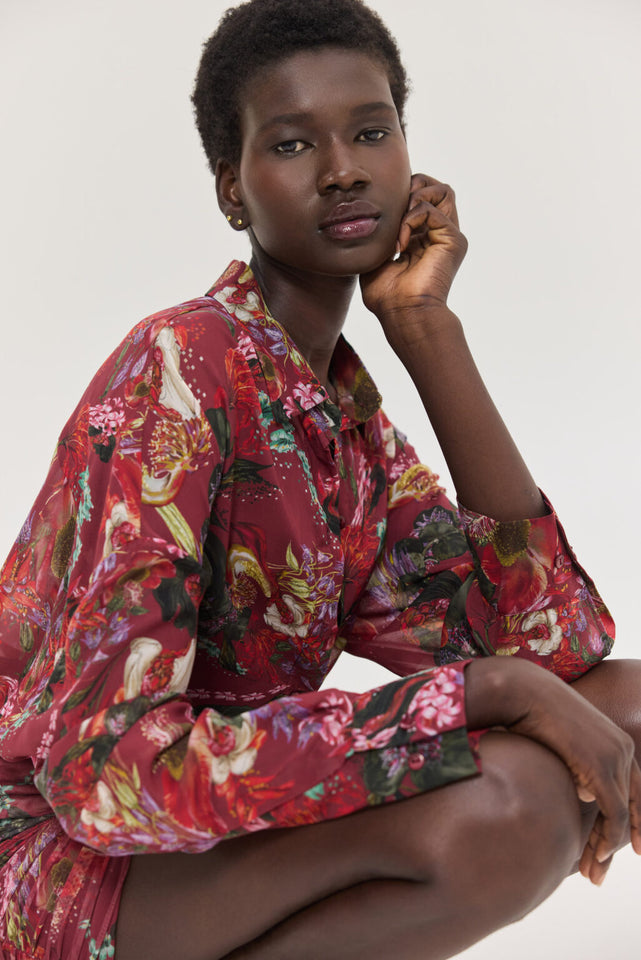 HEATHER SHIRT BORDEAUX