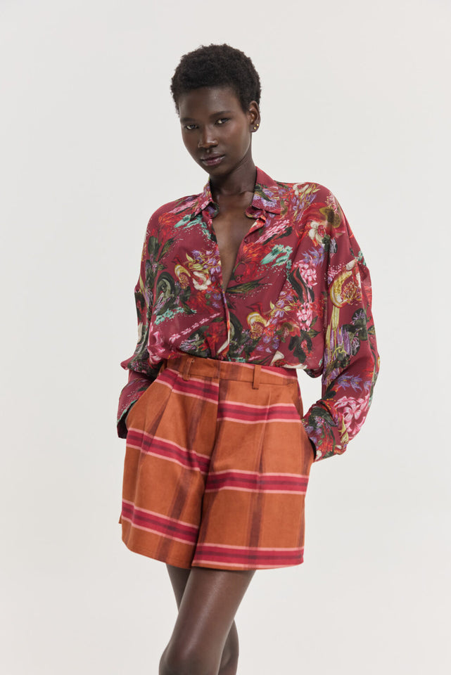 HEATHER SHIRT BORDEAUX