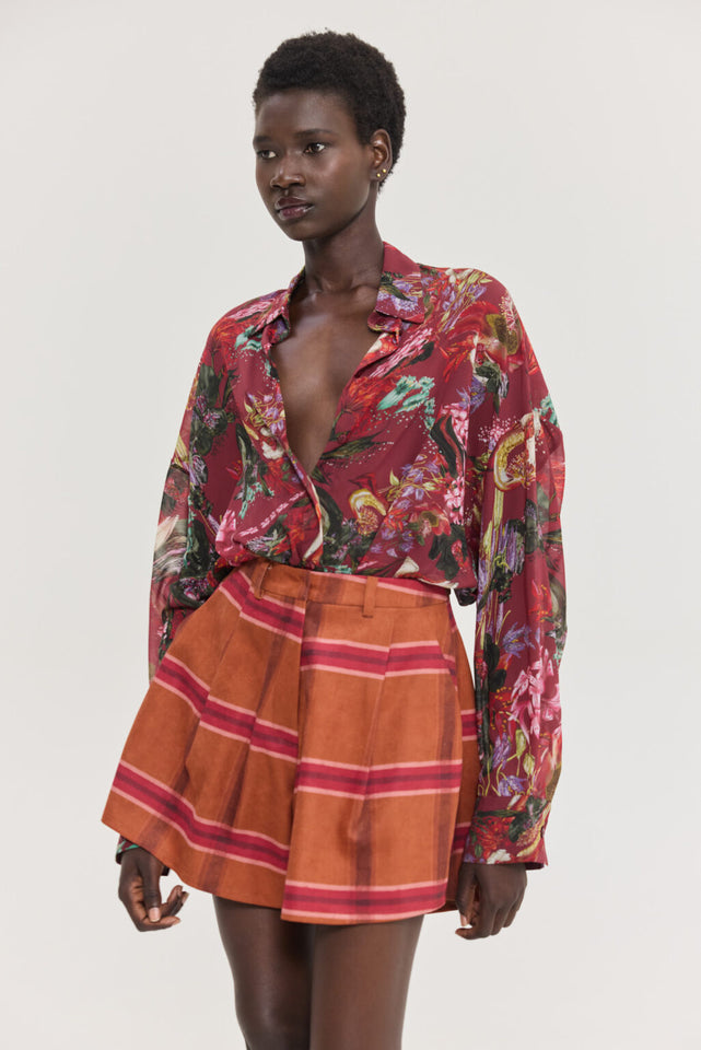 HEATHER SHIRT BORDEAUX