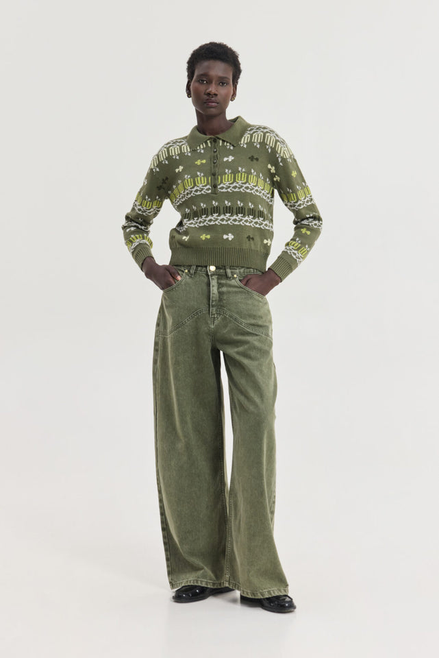 ASTRID KNITTED SWEATSHIRT KHAKI